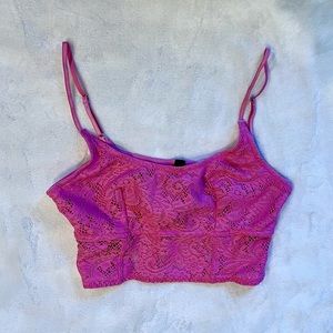 Urban Outfitters Out From Under Pink Lace Bralette Size M